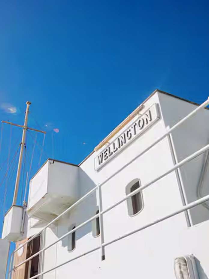 Exterior of HMS Wellington Cabin