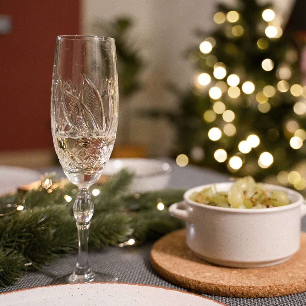 Crystal glass of fizz
